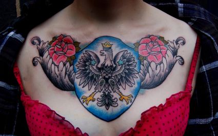 Polish Eagle Tats On Chest